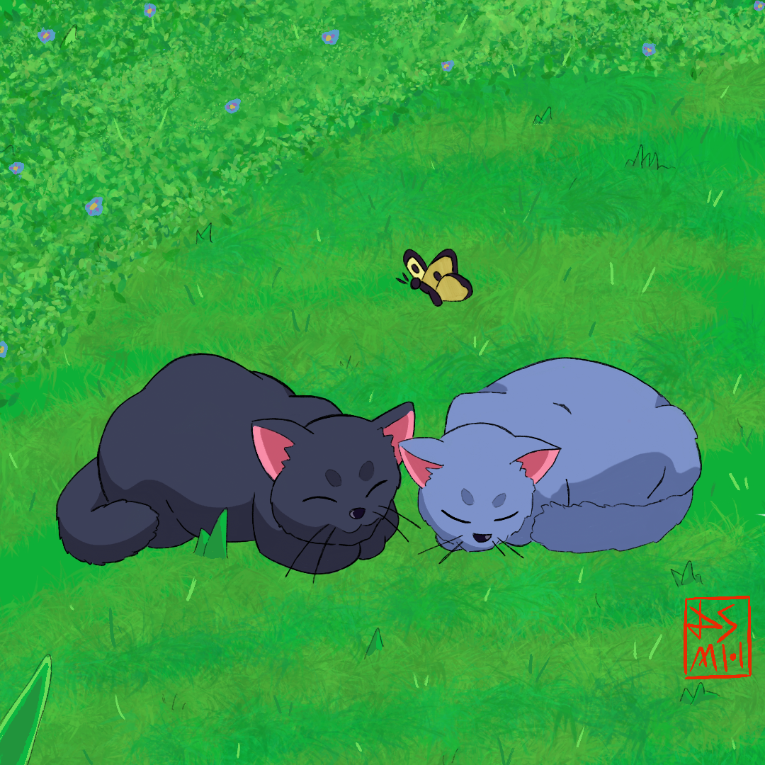 Cats Glib and Tib from Mary and the Witches Flower fan art